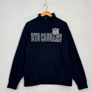 Gear For Sports Navy BYU Cougars Quarter Zip Pullover Medium